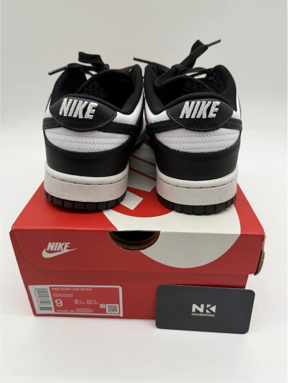 Nike Dunk Low Retro Panda Black White DD1391-100 Men’s Low Size 9